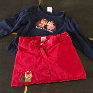 Cute puppy Gymboree long sleeve T and skort set